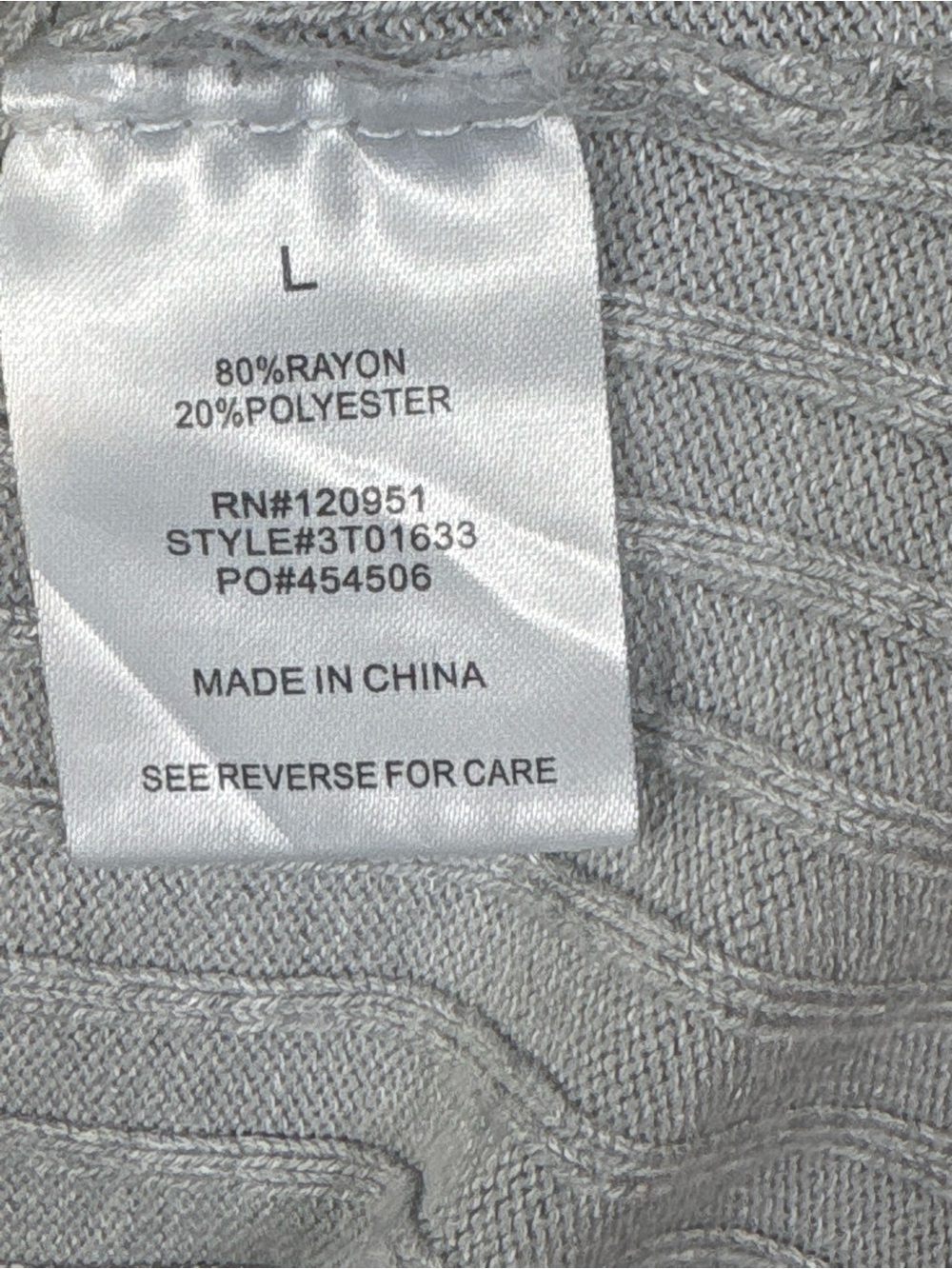 Pink Rose Light Gray Ribbed Button-Front Cardigan - Picture 5 of 6